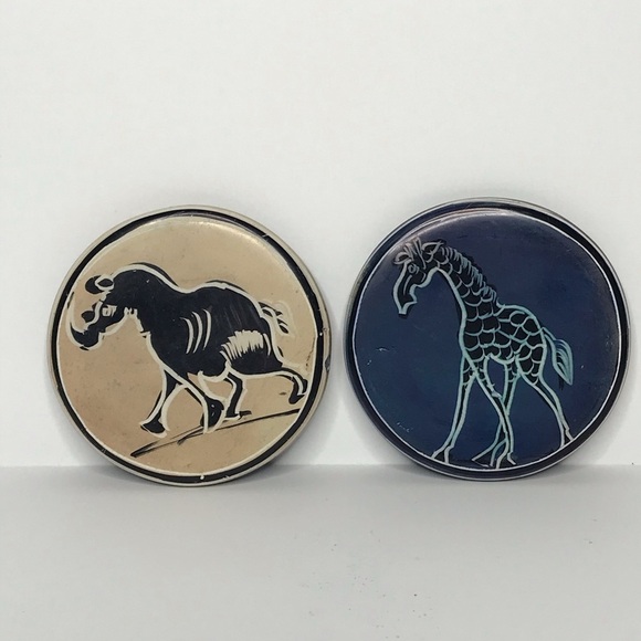 Hand Painted African Animal Stone Coasters Holder - Picture 13 of 14